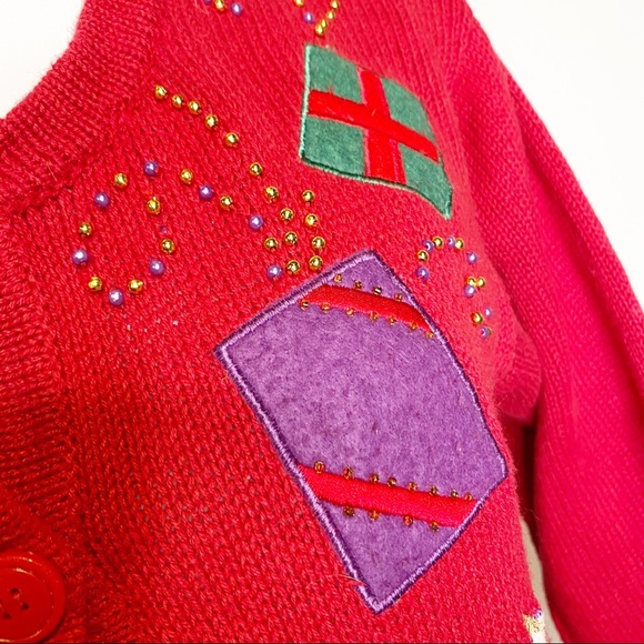 Vintage | Ugly Holiday Sweater Knit Cardigan Sz. S - Picture 6 of 9